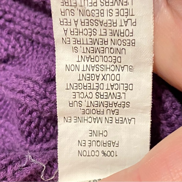 L.L. Bean Chunky Knit Cardigan Sweater Full Zip Size Small Warm Cozy - Picture 8 of 8